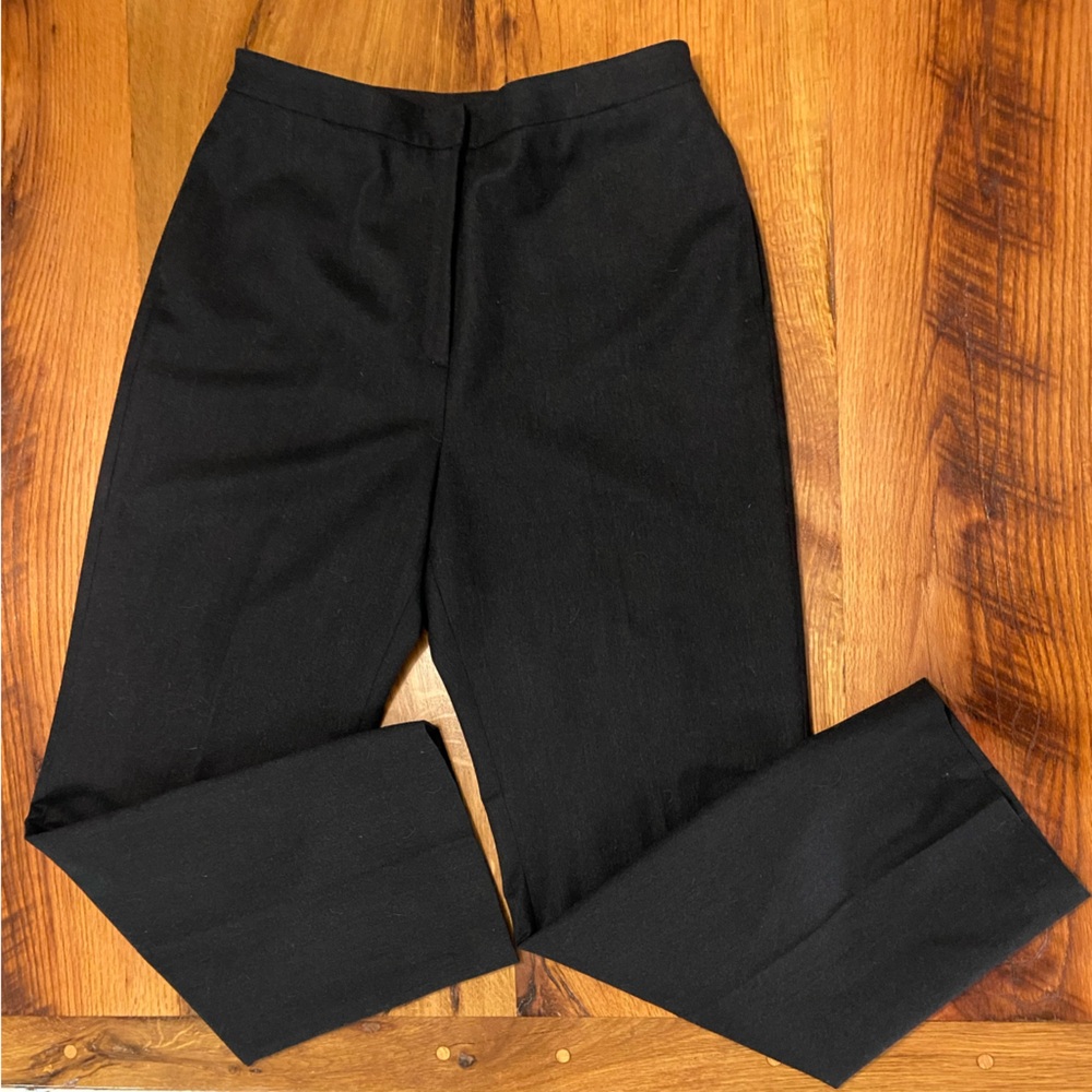 Wool Blend Stretch Lined Pants in Charcoal, Great Wardobe Basic, Size 12
